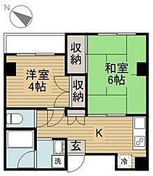 グランディオスU 2DKの間取図画像