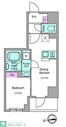 ドゥーエ日暮里3 1DKの間取図画像