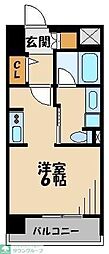 パークキューブ板橋本町 1Kの間取図画像
