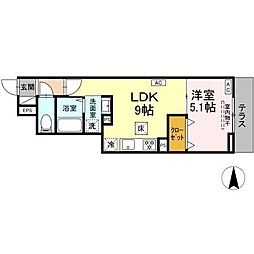 西武池袋線 富士見台駅 徒歩12分の賃貸アパート 1階1LDKの間取り