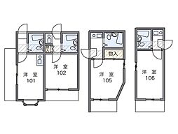 レオパレスＴＯＳＡ 1階1Kの間取り