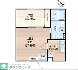 セレス巣鴨 1階1LDKの間取り