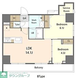 Alivis東京尾久 11階2SLDKの間取り