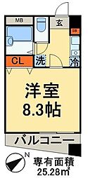 アブレスト西日暮里 3階1Kの間取り