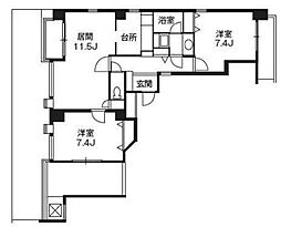 ウィルテラス南大塚 8階2LDKの間取り