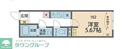 everCrest赤羽志茂 1階1Kの間取り