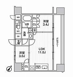 ｎｉｄｏ　ＳＵＧＡＭＯ 12階2LDKの間取り