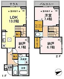 エリーワコート 1階1SLDKの間取り