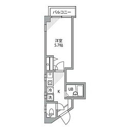 クレシェンテ大塚 4階1Kの間取り