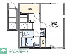 レオネクストココグランデ十条 2階1Kの間取り