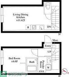 オプション坂下 4階1LDKの間取り