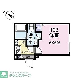 Exentia Motohasunuma 3階1Kの間取り