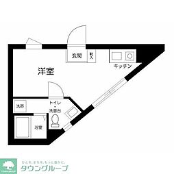 ｆｏｕｒ新板橋 2階ワンルームの間取り