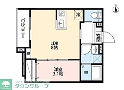 ｒｈ　Ｉｔａｂａｓｈｉ 3階1LDKの間取り