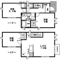 滝野川4丁目戸建 2階3LDKの間取り