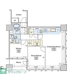レジディアタワー上池袋（タワー棟） 15階2LDKの間取り