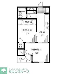 グリーンハイツ本郷 3階2Kの間取り