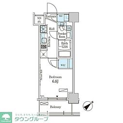 パークアクシス大塚ガーデンスクエア 9階1Kの間取り