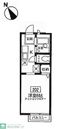 ビレッジ・アイ 2階1Kの間取り