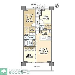 スカイティアラ　イースト 714 6階2SLDKの間取り