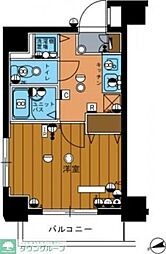 スカイコート板橋第3 4階1Kの間取り