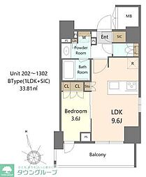 Ａｌｉｖｉｓ十条 10階1LDKの間取り