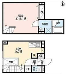 LEGALAND白山 1階1LDKの間取り
