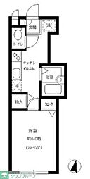 クレール東池袋 1階1Kの間取り