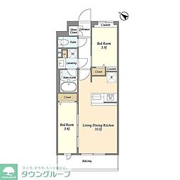 グランカーサ王子II 2階2LDKの間取り