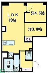 オープンブルーム尾久 2LDKの間取図画像