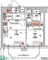 ハーモニーレジデンス山手サウス大塚 1DKの間取図画像