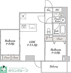 LUMIECHONCHOWEST 2LDKの間取図画像