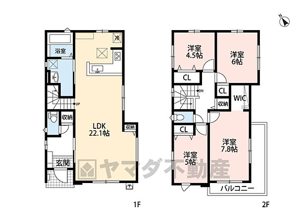 L字型のキッチンで家事効率アップ＾＾玄関ホールやリビング、2階廊下等各所に収納スペース確保＾＾