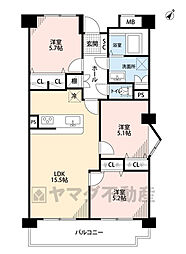 コスモテール吉塚 3LDKの間取図画像