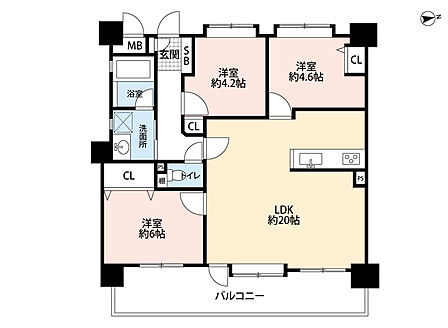 3LDK 間取り