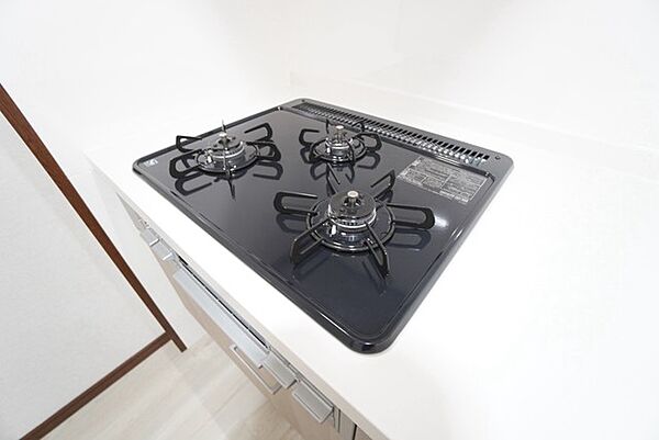 複数の調理を一度に行うことができる3口コンロ。効率よくお料理が出来ます。毎日のお料理も楽しくなりますね＾＾