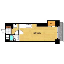 ソレアード西大路五条 ワンルームの間取図画像