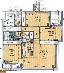 シンフォニー嵯峨嵐山 4階3LDKの間取り