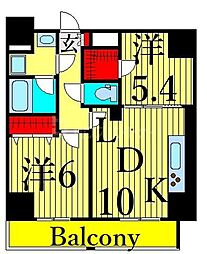 SAION町屋 15階2LDKの間取り