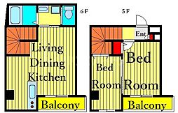 レピュア西尾久レジデンス 6階2LDKの間取り