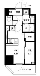 アーバンパーク扇大橋 8階1DKの間取り