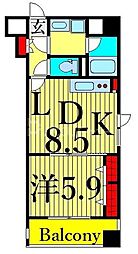 ラグジュアリーアパートメント三ノ輪 2階1LDKの間取り