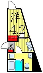 MAISON DE MACHIYA 1階1Kの間取り