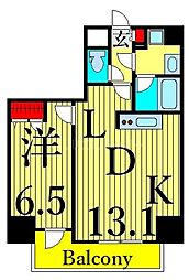メイクスデザイン三ノ輪 3階1LDKの間取り