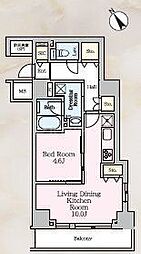 ラグゼナ北千住II 3階1LDKの間取り