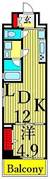 セフィーロ南千住 2階1LDKの間取り