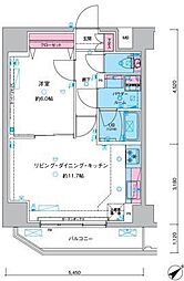 GENOVIA三ノ輪IIIskygarden 13階1LDKの間取り
