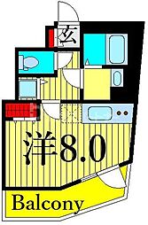Liberte町屋 3階ワンルームの間取り
