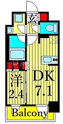 グランカーサ三ノ輪II 6階1DKの間取り