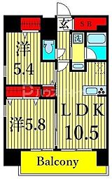 グランレーヴ東尾久 11階2LDKの間取り